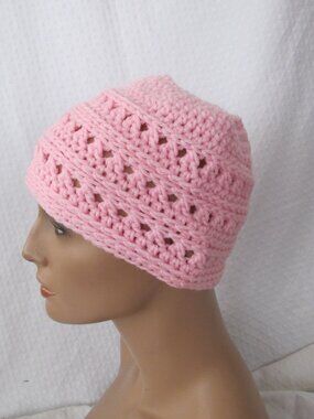 Handmade Pink Messy Bun Hat